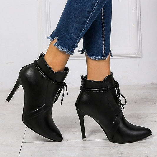 lace-up single boots
