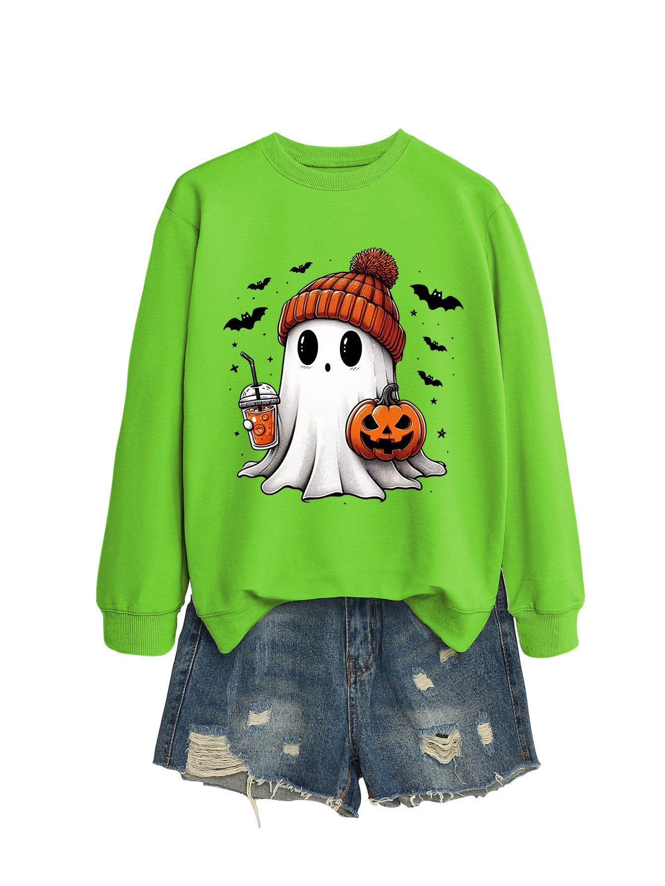 Pumpkin Bat Crew Neck Sweatshirt