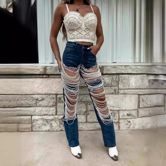 Chain Straight-leg Pants