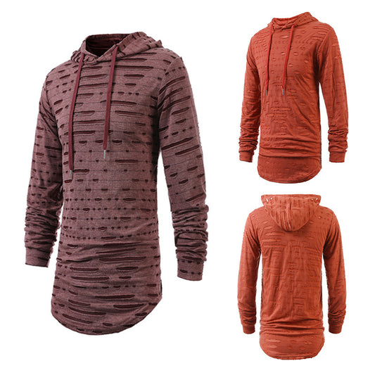 Versatile Mid-length Hooded Long-sleeved