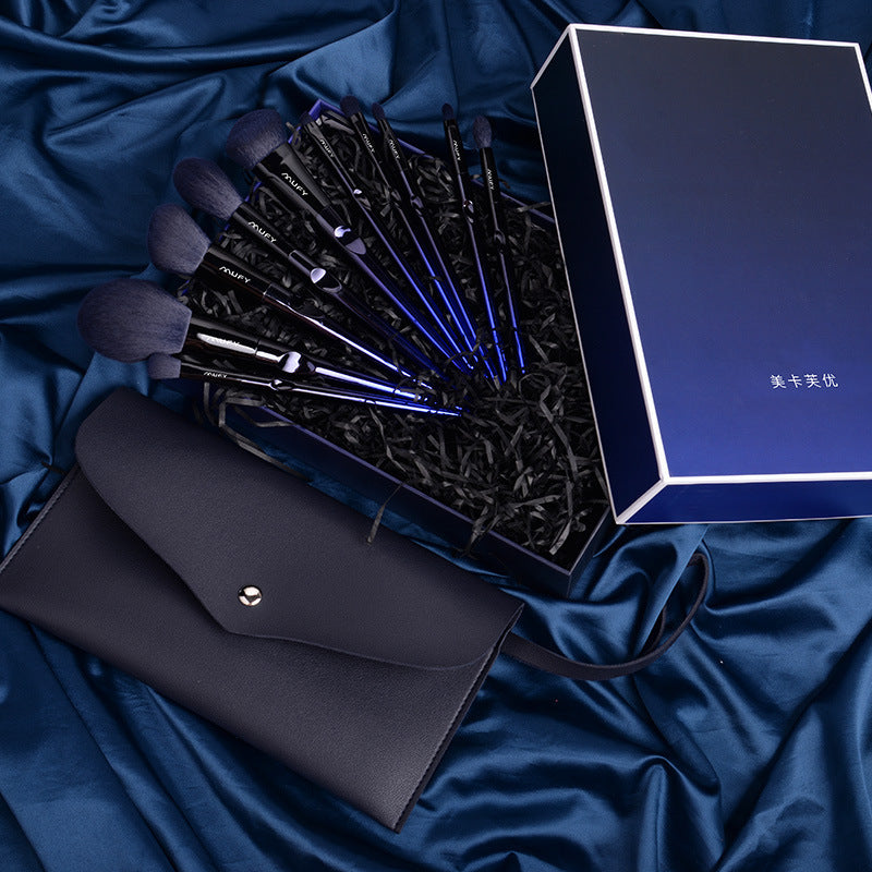 "Indigo" 10 piece Makeup Brush Set