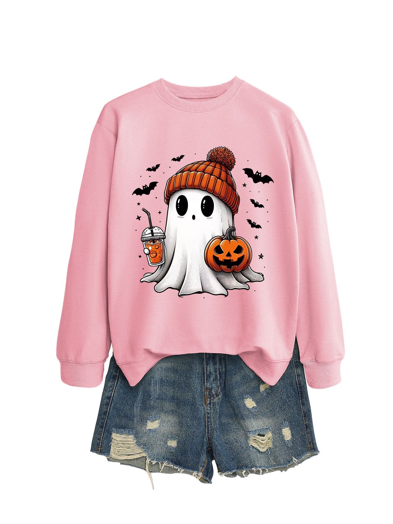 Pumpkin Bat Crew Neck Sweatshirt