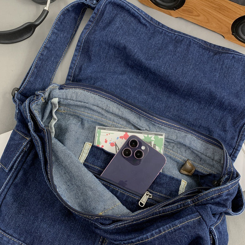 Washed Denim Retro Bag