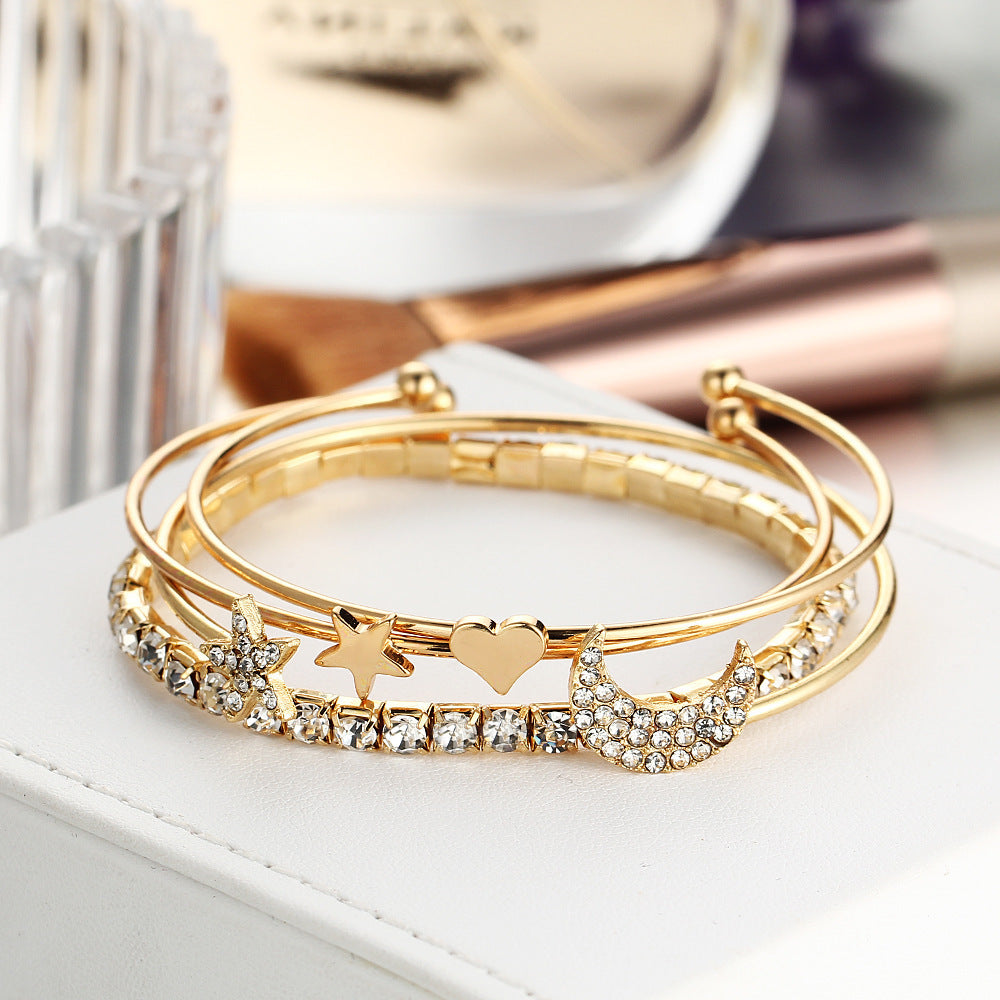 Crystal Star Moon Bracelet