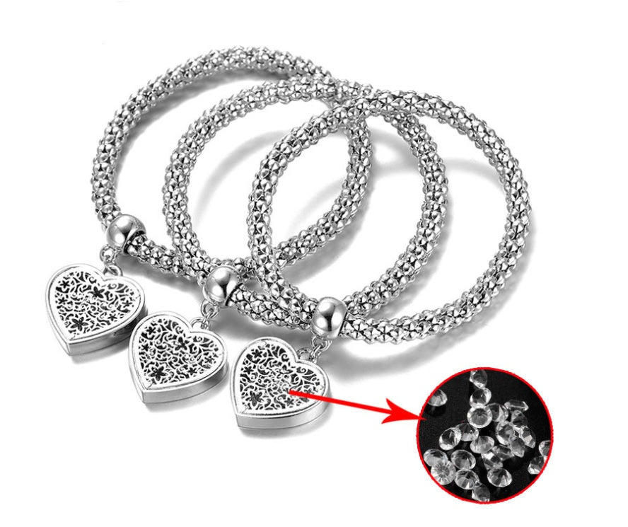 Diamond Love Pendant Bracelet
