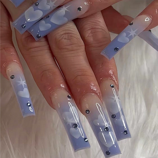 Peach Heart Nails