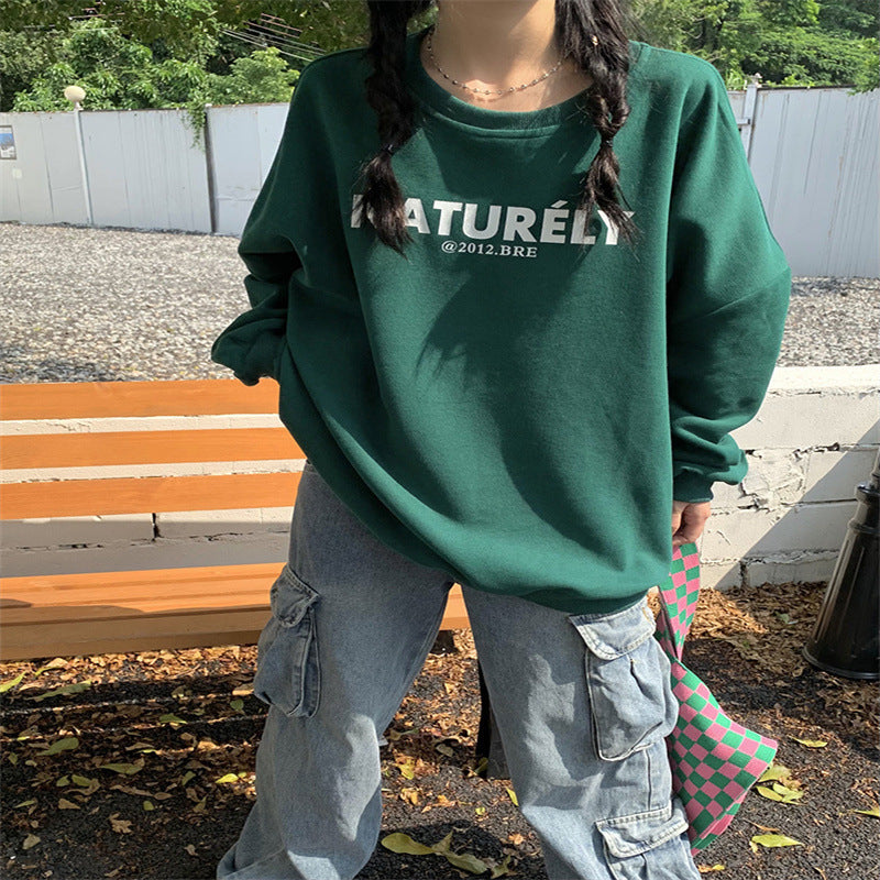 Fleece-lined Loose Long Sleeves Sweater