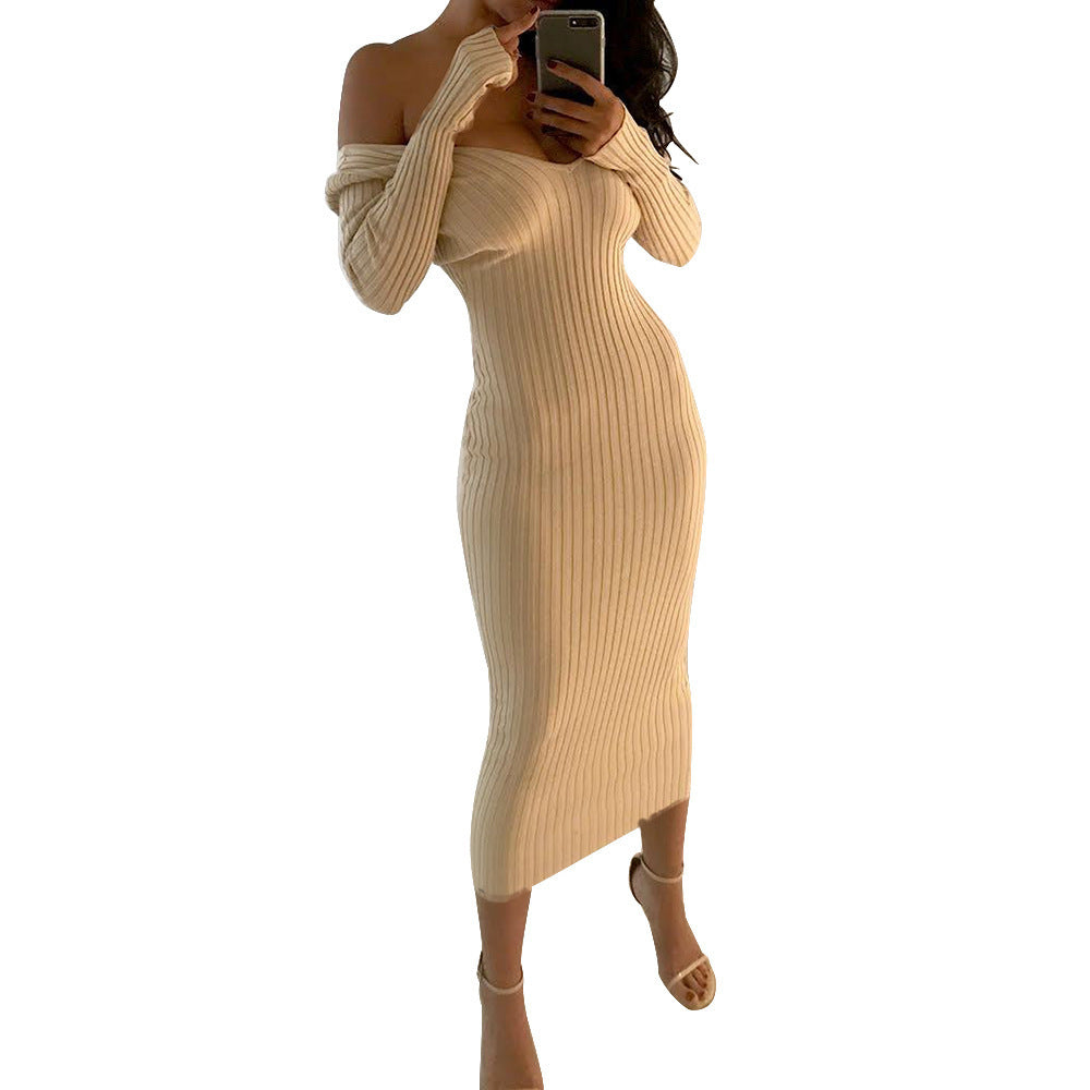 V-neck long sleeve dress