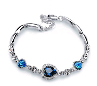 Heart Shaped Crystal Diamond Bracelet