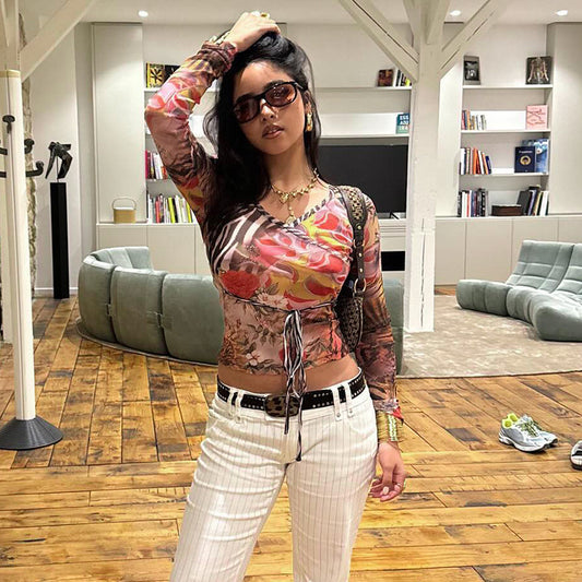 Trendy Printed Short Cross Strap