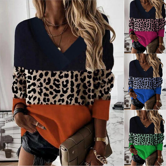 V-neck Leopard Top