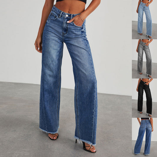 High Waist Jeans With Pockets Slim Fit