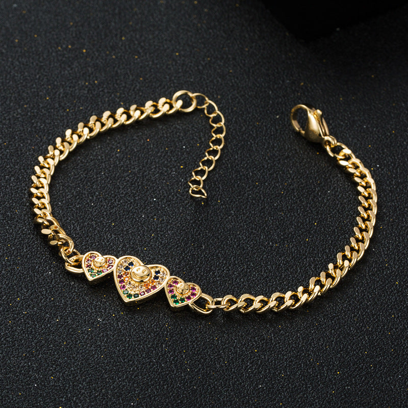 Copper Plated 18K Gold Heart Bracelet