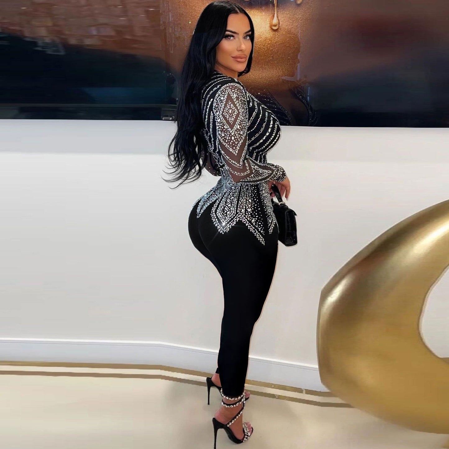 V-neck Stretch Jumpsuit