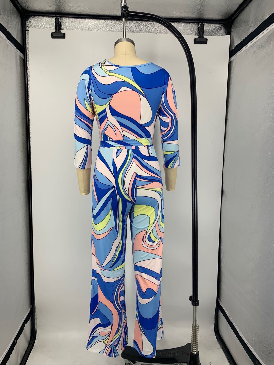 V-Neck Long Sleeve Jumpsuit