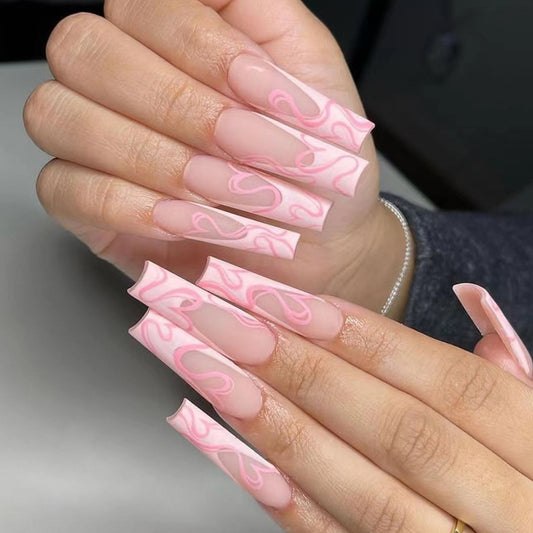 Heart Stripe Nails