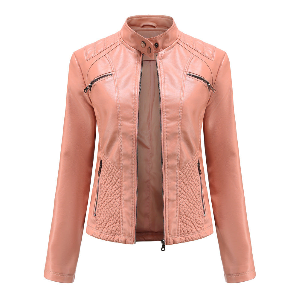Leather Collar Jacket