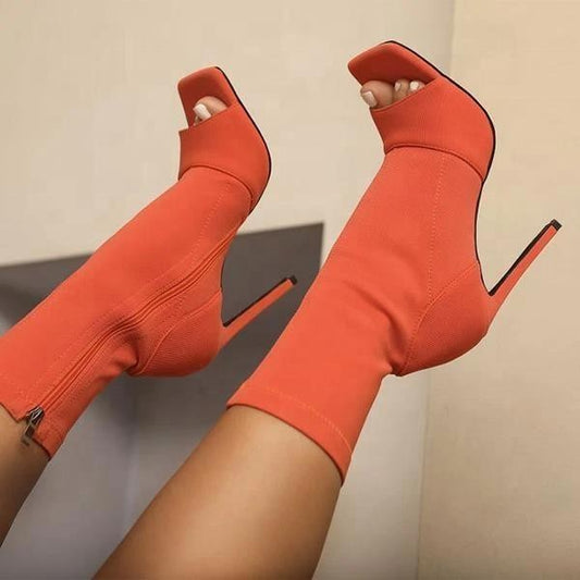 Solid color stiletto low-top high heels