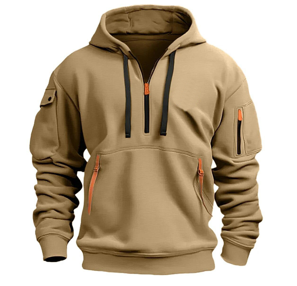 Zip Multi-pocket Pullover