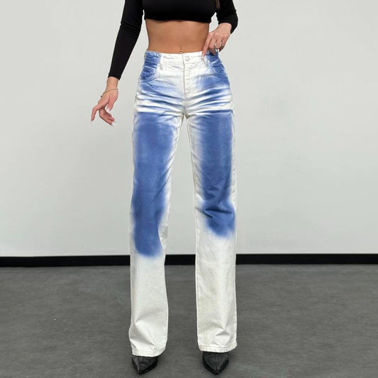 Contrast Color Trendy White Trousers