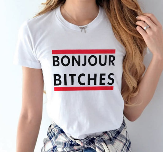 Casual White Black Gray T-shirt