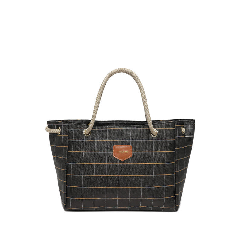 Check Pattern Bag Large Capacity
