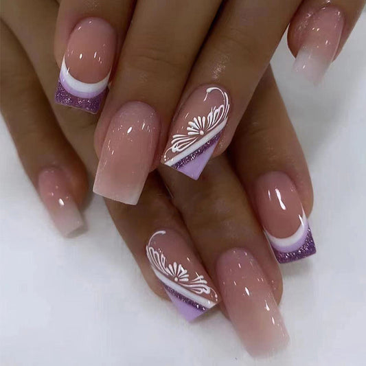 Purple French Nails