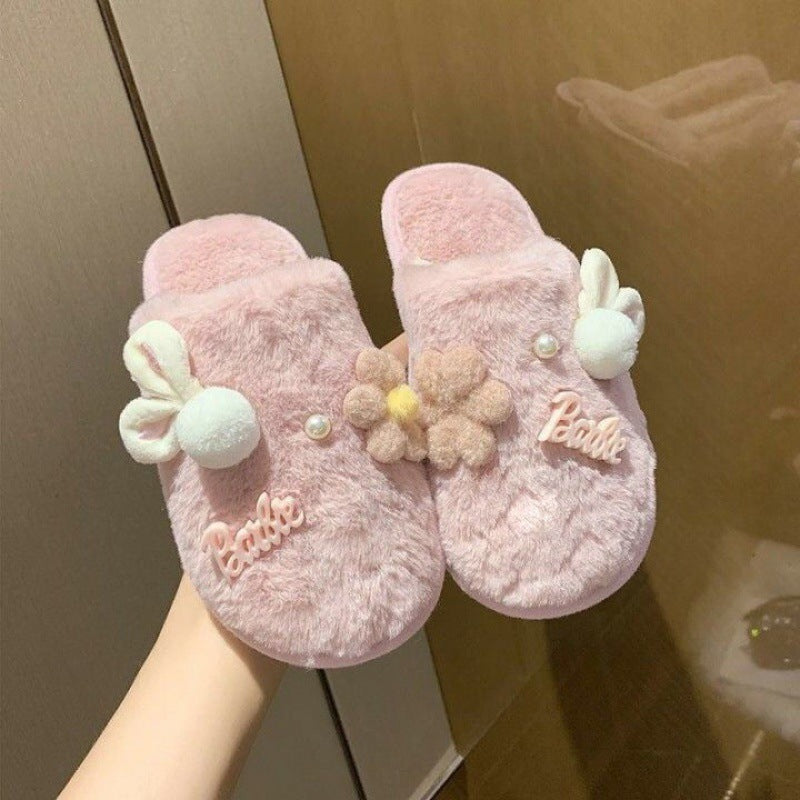 Non-slip Home Warm Plush Cotton Slippers