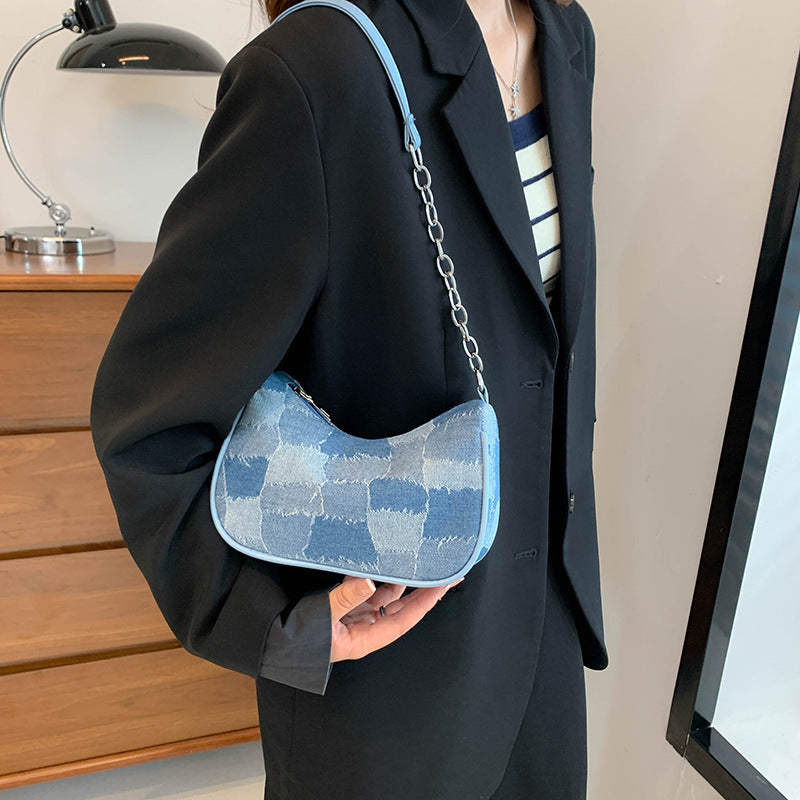 Plaid Patchwork Underarm bag