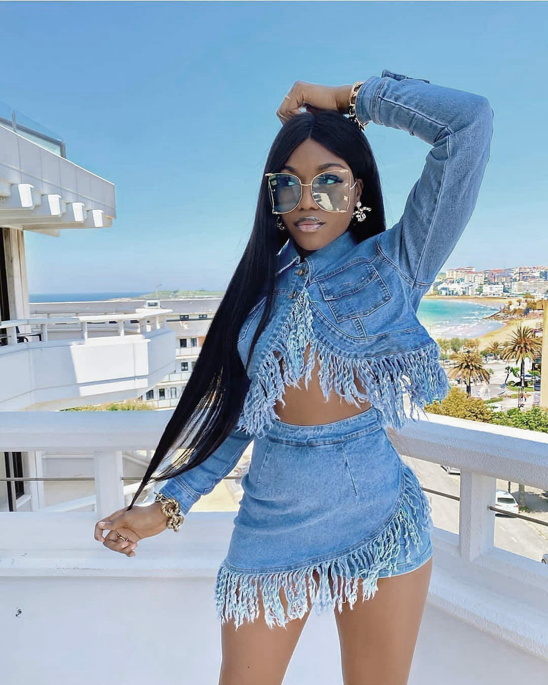 Denim Skirt Set