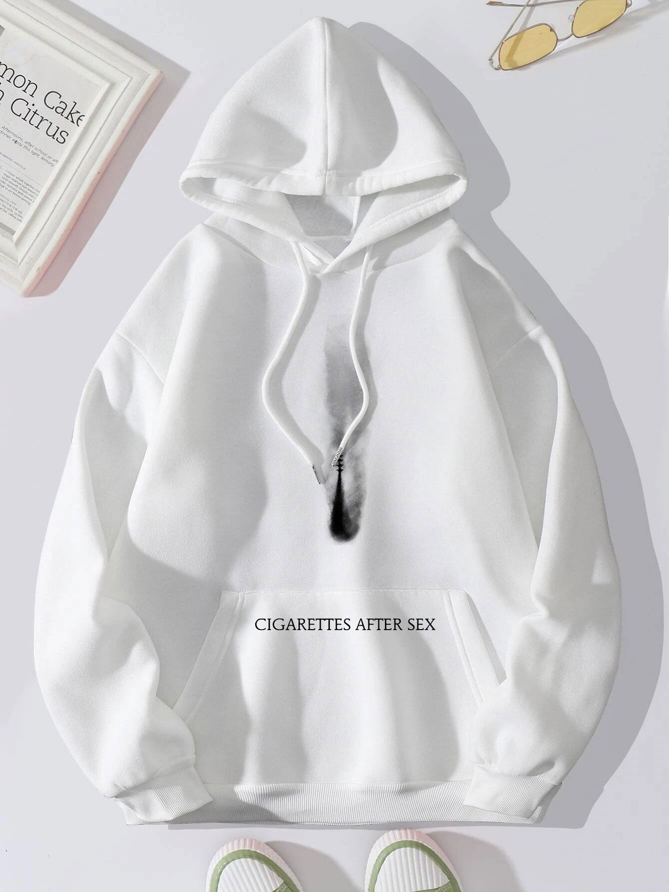Fleece-lined Drawstring Hoodie