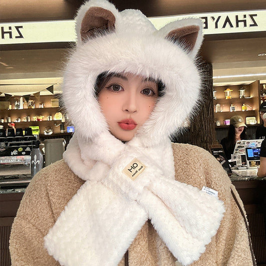 Autumn And Winter Furry Fox Ear Hat