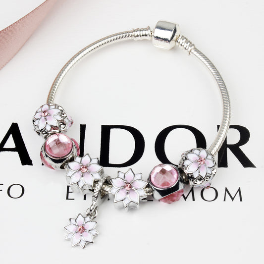 Magnolia alloy bracelet