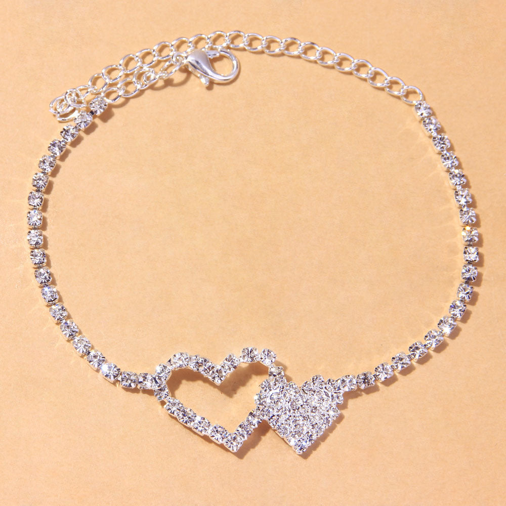 Double Heart Anklet
