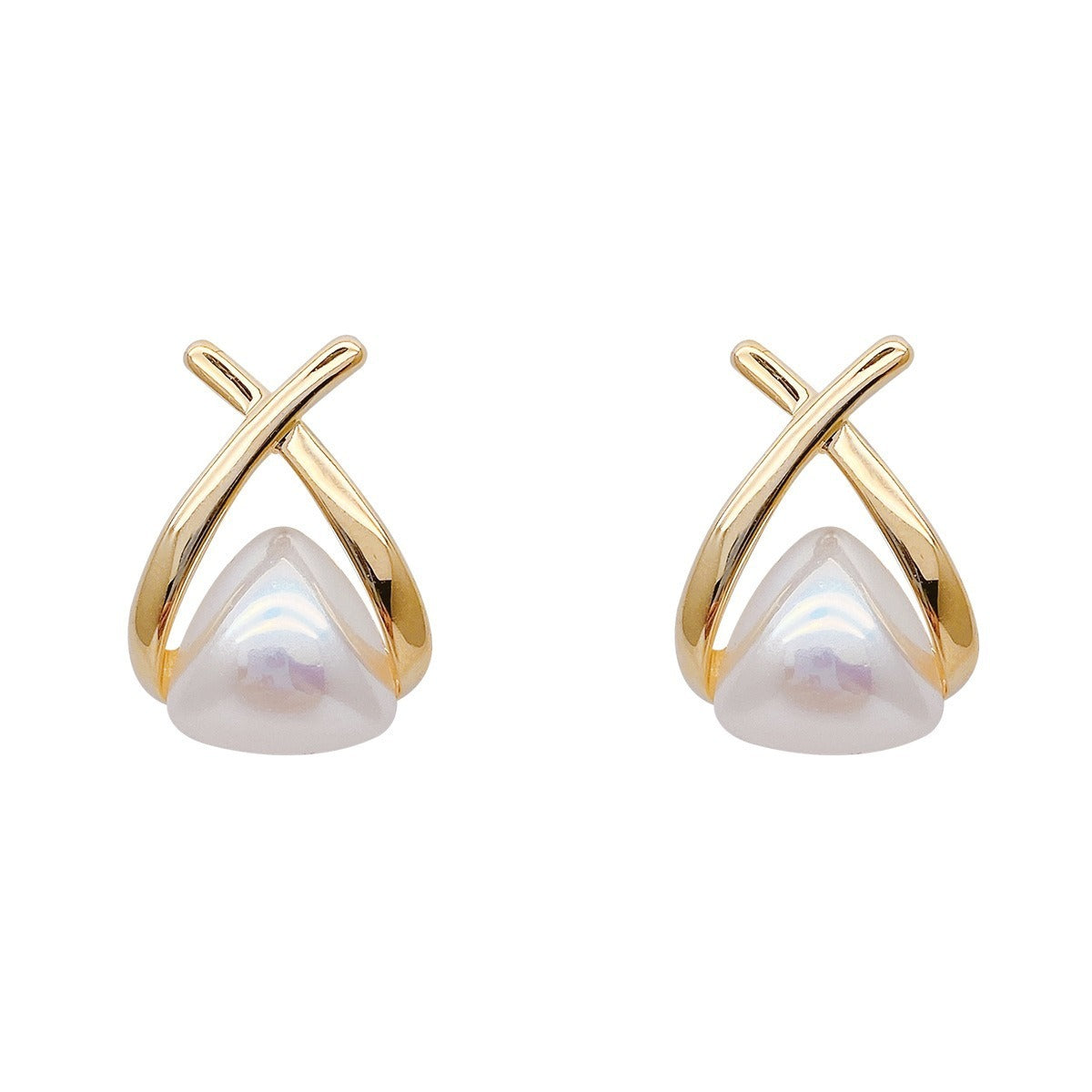 Cross Pearl Earrings