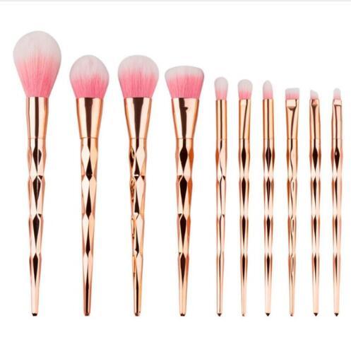 11Pcs Diamond Rose Gold Makeup Brushes Set