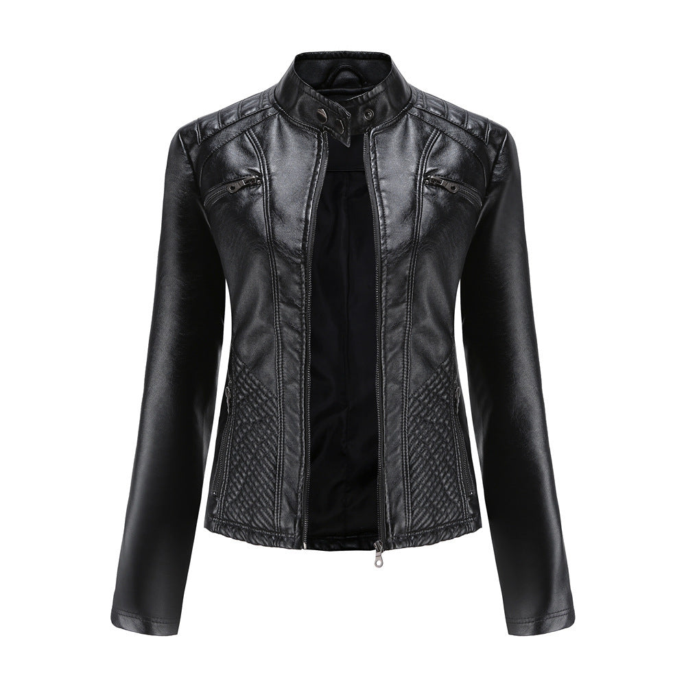 Leather Collar Jacket