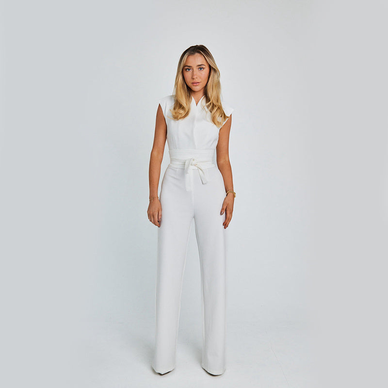 V-neck Casual Wide Leg Long Overalls