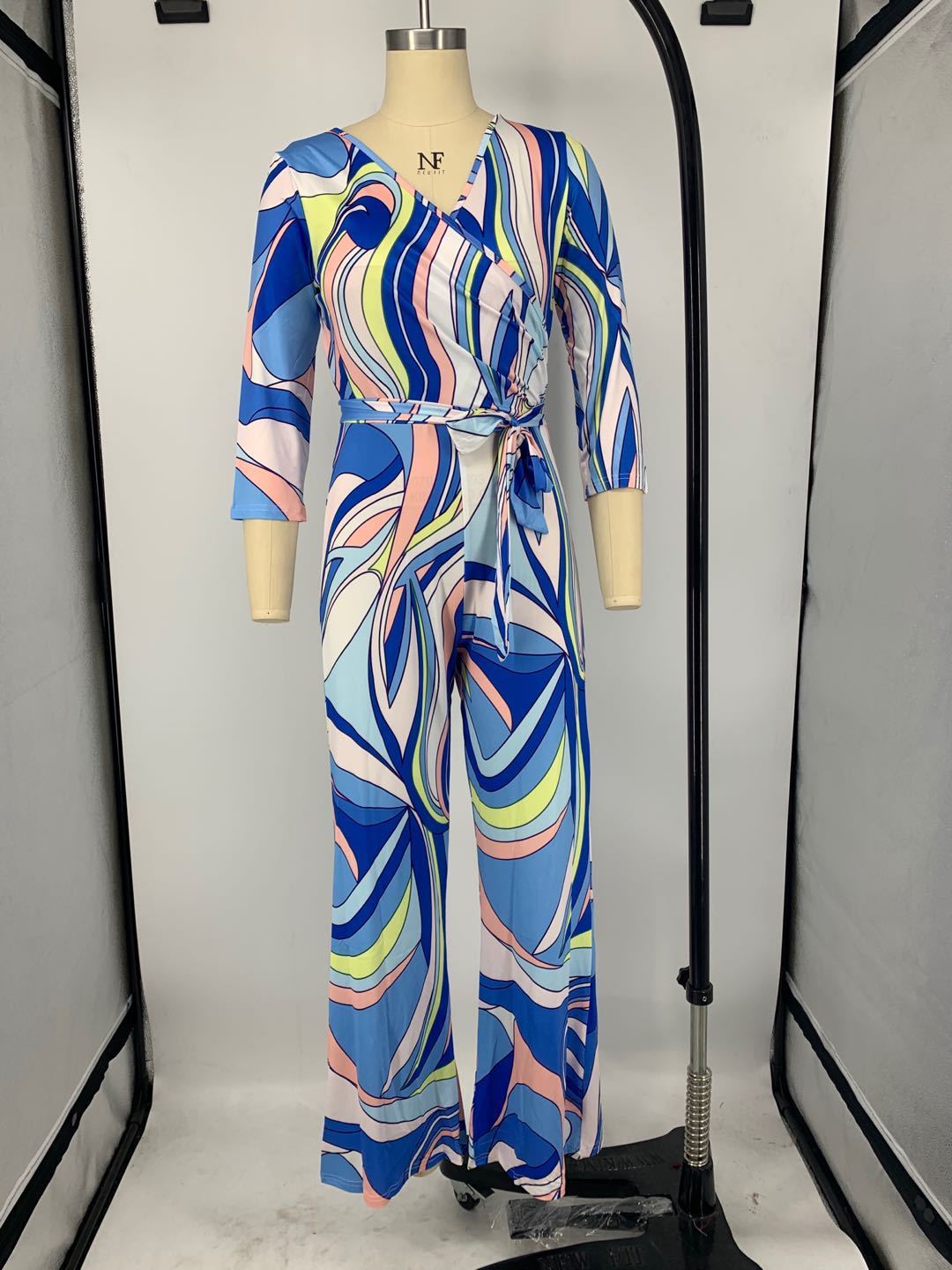 V-Neck Long Sleeve Jumpsuit