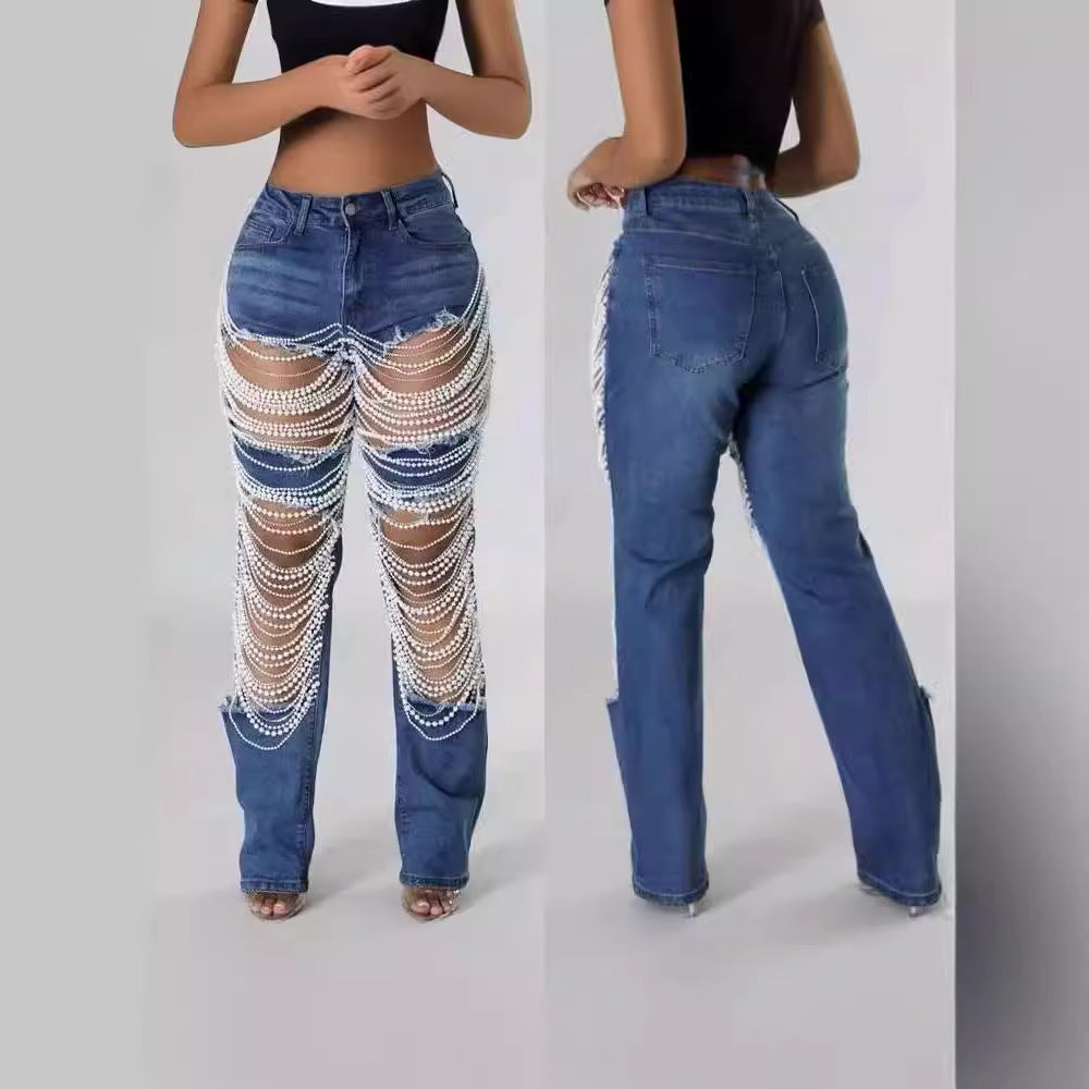 Chain Straight-leg Pants