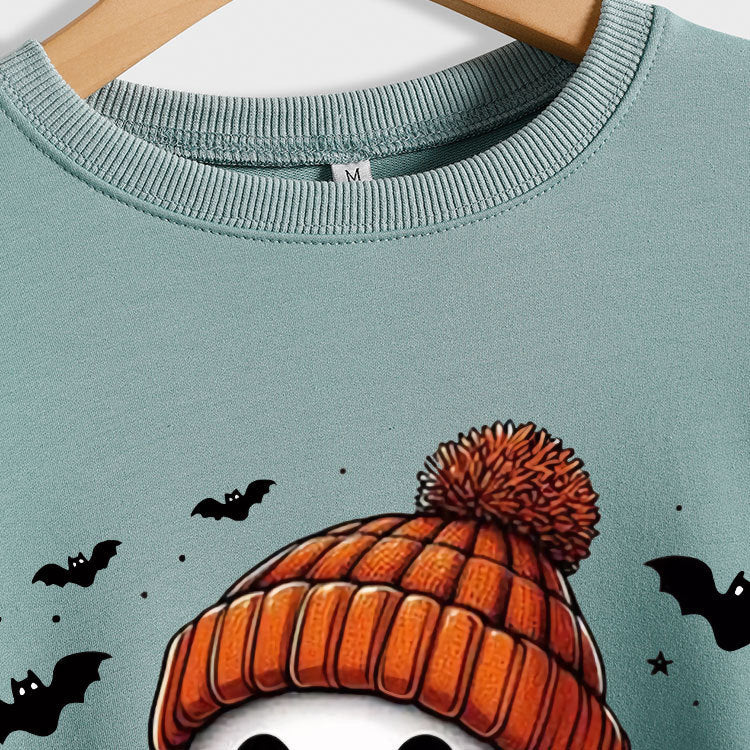 Pumpkin Bat Crew Neck Sweatshirt