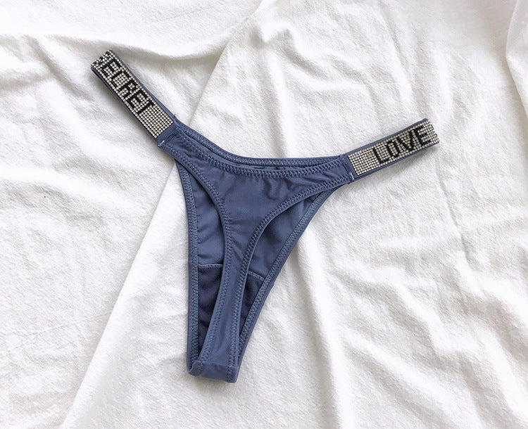 Low Waist Rhinestone G-string