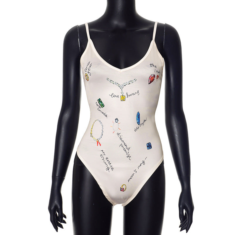Suspender Tight Silk Jumpsuit