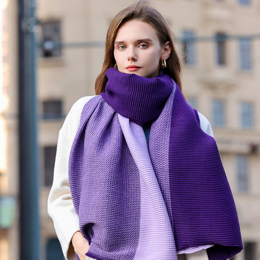 Mixed-color Scarf Double-sided