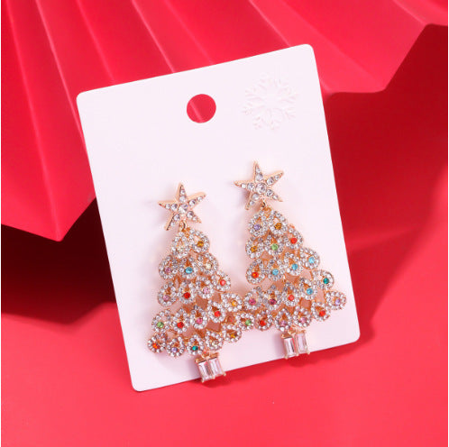 Crystals Christmas Tree Earrings