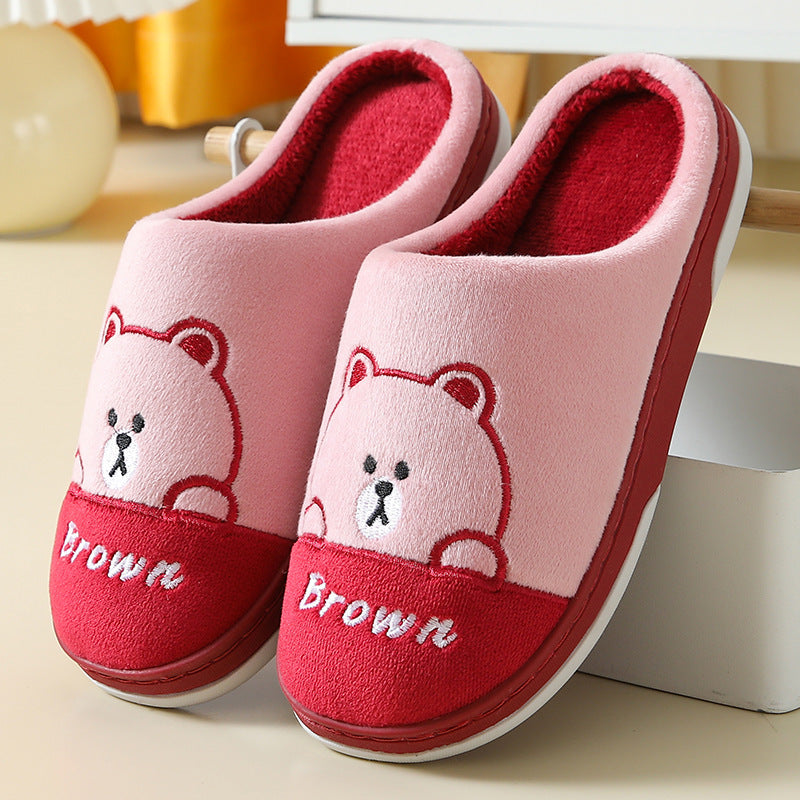 Bears Slippers Warm Winter House Shoes
