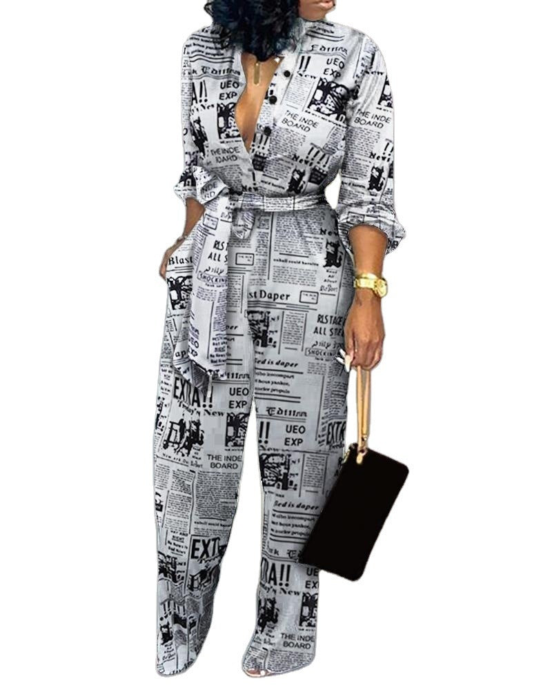 Cardigan Stitching Jumpsuit