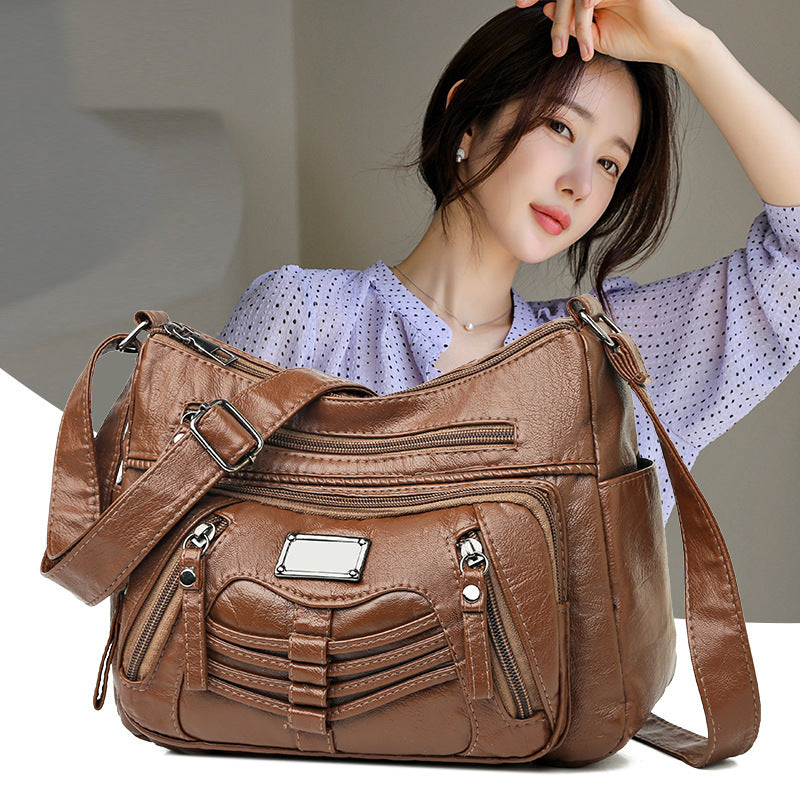 Soft Leather Shoulder Messenger Bag