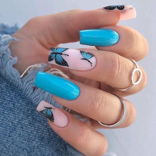 Blue Armor Nails
