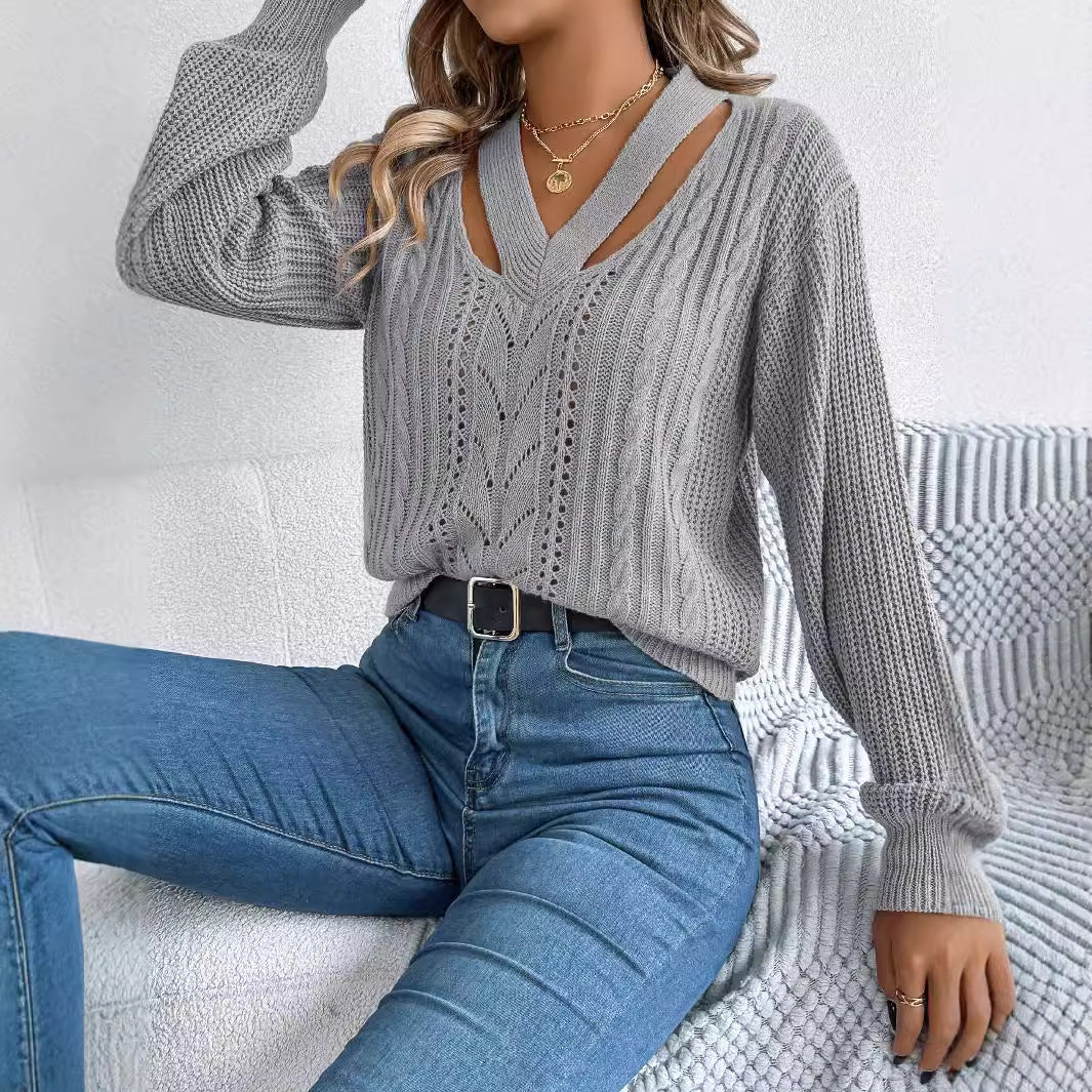 V-neck Pullover Sweater